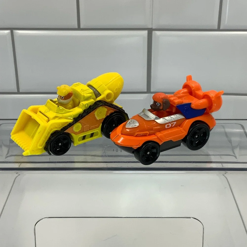 Spin Master Paw Patrol True Metal Rubble Zuma Diecast Yellow Orange 3in Set